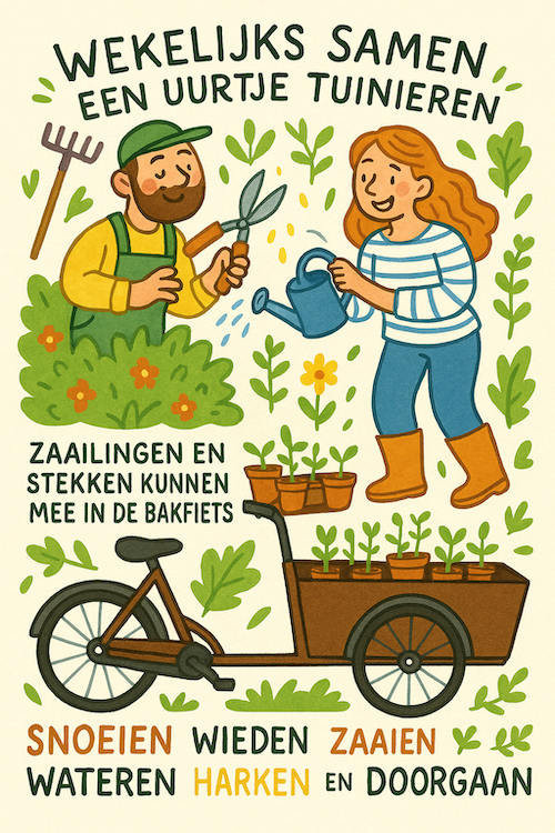 Samen een uurtje per week tuinieren.